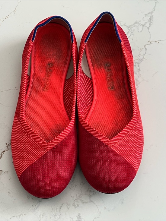 Rothy's Shoes - Rothy's Cherry Pop Red Knit Slip-On Flats, Round toe